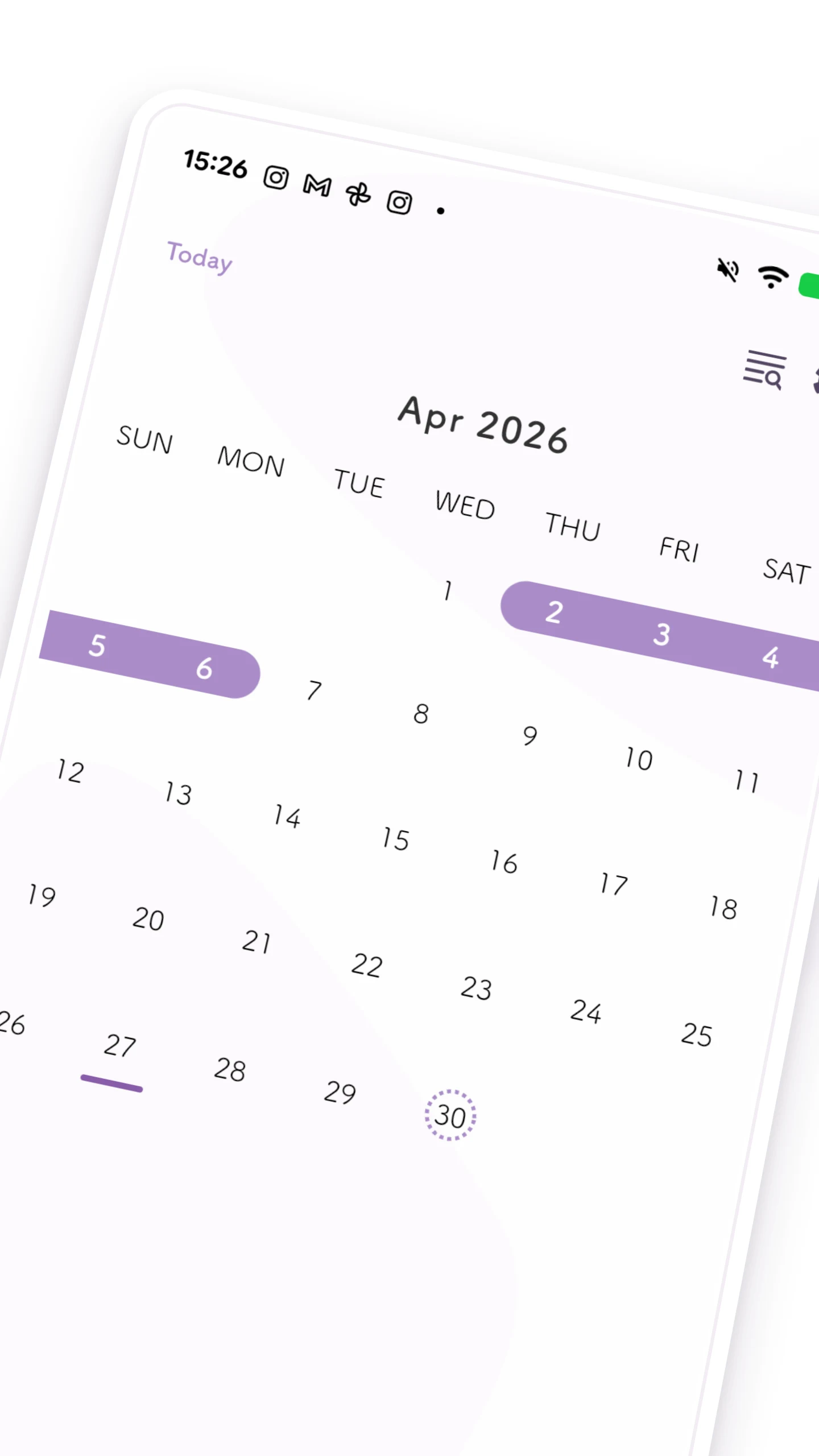 Simpluna Period Tracker App screenshot