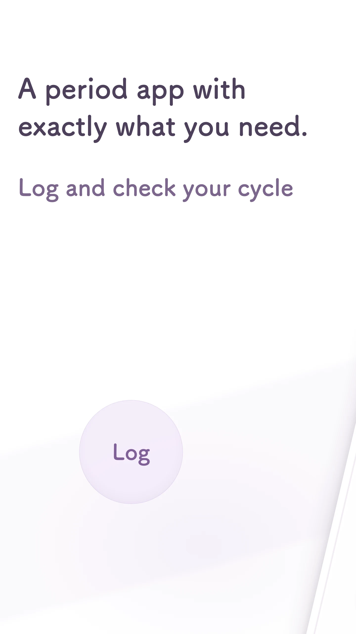 Simpluna Period Tracker App screenshot